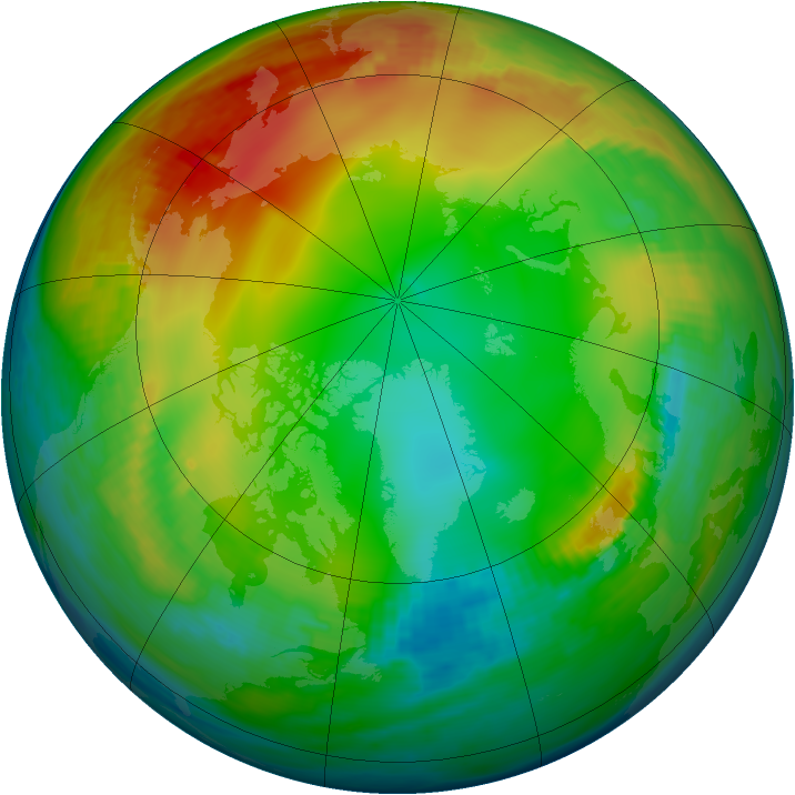 Arctic ozone map for 03 January 1984